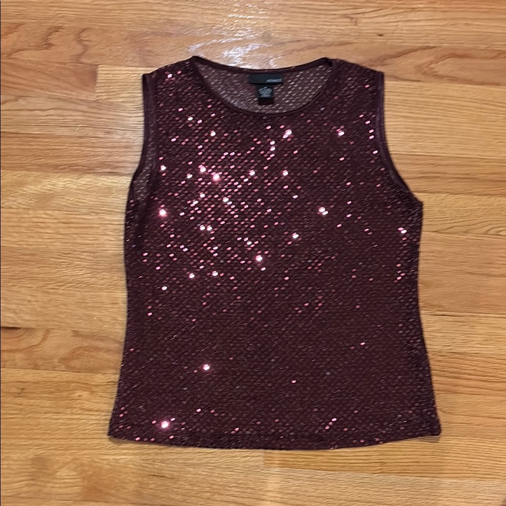 Henne Purple Sequin Sleeveless Tank Top